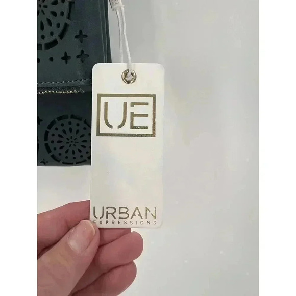 New Tags Urban Expressions Crossbody Shoulder Bag Vegan Leather Blue Gold Chain - Picture 2 of 10